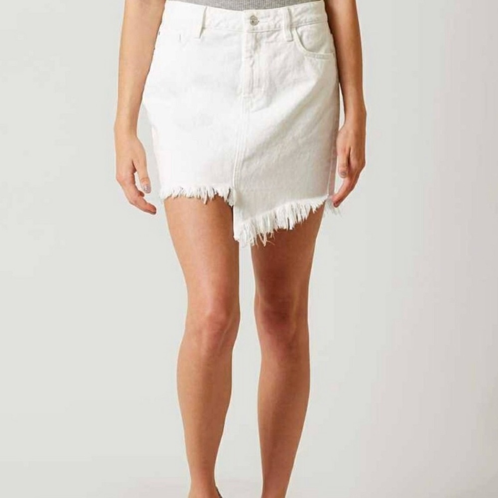Guess Stella asymmetrical white fringe skirt